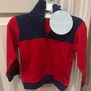 Little English Red and Navy Pullover